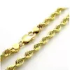 Collier à maillons en corde plaqué or jaune 10 carats épais de 7 mm pour hommes 24 282D