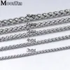 Pendant Necklaces Moorvan Men Necklace Stainless Steel Boys Jewelry 40cm-90cm Braided Link Wheat Chain Necklace Women punk rock biker gift VN347 231204