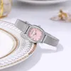 Zegarek na rękę mody mody mesh grzywaj Zespół z aluminiakiem Rhinestone Dial kwarc na rękę hurtową upuszczenie Montre femme relogio feminino