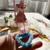 Pendant Necklaces Bohemian Beaded Plush Love Heart Necklace Colored Seed Bead Short Pink Blue Summer Rice Jewelry Dropship