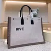 Rive gauche strand stor tygväska kvinnor handväska lyx mode shopping handväskor topp linne stora väskor reser satchel plånbok designertotes shopping väska handväskor