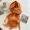 Scarves Luxury Solid Cashmere Blanket Scarf Warm Pashmina Winter Double Side Diffrent Color Shawl Wraps Bufanda with Tassel Echarpe 231205