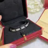 V Gold Bangle Designer Bracelets Top Version Classic Black Agate Gold Bracelets Platinum sizes 16-19 With box2381