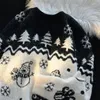 Erkek kazakları Noel kazak erkek ve kadınlar gündelik kazak örgü yuvarlak boyun jumper harajuku snitwear sonbahar kış kıyafetleri üst