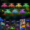 Lights Garden 3 Pack Nowe ulepszone wodoodporne na zewnątrz 7 kolorowe podwójne meduzy i gwiazdy słoneczne światła kwiatowe do dekoracji stoczni