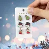 Boucles d'oreilles 3 paires/ensemble mode boucle d'oreille de noël pour les femmes exquis petit père noël bonhomme de neige arbre de noël oreille goujons charme bijoux en gros