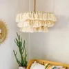 Hanglampen Internet Celebrity Boheemse stijl kroonluchter Design Ins Slaapkamer Romantische Scandinavische roze kwastje geweven lamp Led-verlichting