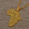 Anniyo Silber Farbe Gold Farbe Afrika Karte mit Flagge Anhänger Kette Halsketten Afrikanische Karten Schmuck für Frauen Männer #035321p330O