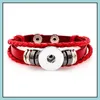 Charmarmband mtilayer läder armband noosa bit 18mm metallknapp ingefära snap uttalande smycken grossist droppleverans dhyrl