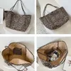 Bolsas de noche Gran capacidad Leopardo Impresión Bolsa de asas Bolso de lona Mujer Moda Moda Casual Compras Bolsa de hombro ecológica 231205