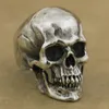 Einzigartige Crack Splitting Skull Ringe Herren Satan Dämon handgemachte dunkle Punk Lokomotive herrschsüchtig Ring Silber Punk Biker Schmuck260Q