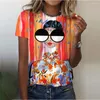 Camisetas para mujer 2023, producto de moda estampado de verano, imagen de cabeza hermosa, camiseta para mujer, camiseta informal de Hip Hop, Top cómodo con cuello redondo 6XL 2023