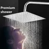 Pommeaux de douche de salle de bains 1210864 pouces, pomme de pluie en acier inoxydable ultra-mince finition chromée ronde carrée pluie 231205