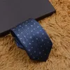 Brand Mens Tie Letters Silk Necktie luxury designer Jacquard Party Wedding Business Formal Woven Fashion blue Stripe Design box suit Tie