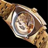 designer watch watches Winner new triangle dial automatic mechanical men's fashion hollow out stainless steel watch