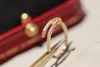 Luxus -Designerring dünner Nagelring Top -Qualität Diamant für Frau Mann elektroplieren 18K Klassische Premium -Roségold mit Box