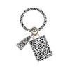 Bangle Bracelet Card Bag Wallet Keychain Wristlet Keyring Leopard Handbag Bracelet Credit Card Holder With Tassel Party Favor Da746