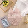 Sexy Set Women's bra set seamless lace lingerie women's Bralette sexy lingerie deep V-neck bra and underwear set backless intimate 231205