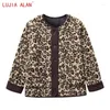 Kurtki damskie Winter Women Patch Pocket Lopard Pluszowy płaszcz Kobieta swobodne luźne topy Lujia Alan C2127