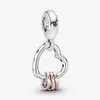 Nowy przyjazd 925 Srebrne serce pełne serca Dangle Charm Fit Oryginalny europejski urok bransoletki mody Akcesoria 228k