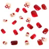 False Nails 24 Christmas Full Cover Xmas Snowflake DIY 3D Self- Adhesive Nail Decals Decor For