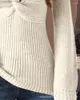 Chandails pour femmes 2023 automne et hiver couleur unie pull pull tempérament côtelé tricot avant torsadé pli à manches longues