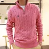 Mens Sweater Designer Polo Half Zipper Hoodie Long Sleeve Knitted Horse Twist High Collar Men Woman Hip Hop Fashion Top ffjacket jacketstop