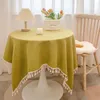 Tkanina stołowa Wysokiej jakości lekka luksusowa bawełna i lniany japoński okrągły obrus długi jadalnia v6f1906