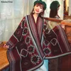 Lenços Khalee Yose Étnico Boho Knited Capa Cardigan Vintage Chic Shawl Poncho Outono Inverno Floral Grosso Mulheres Quentes Outwear 231204