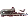 Profesjonalny 95% kopiuj głęboko rzeźbiony znak sześć saksofonów zabytkowy miedź EB płaski saksofon z akcesoriami obudowy