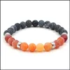 Charm Armbänder Stein Chakra Armband Verwitterung Achat Heilung Männer Frauen Schmuck Elastische Perle Drop Lieferung Dhthk