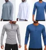 LULU mens outfit hoodies t shirts yoga hoody tshirt lulu Sports Raising Hips Wear Elastic Fitness Tights 2232