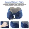 Cuscino a forma di U Memory Foam Cuscini per il collo Morbido massaggio da viaggio Dormire Aereo Biancheria da letto sanitaria cervicale 231205