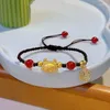 Charm armband 1pc kinesisk stil zodiak drake för kvinnor män 2024 liv år amulet lyckliga pärl vänskap smycken gåvor