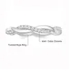 Wedding Rings EAMTI Women Eternity Ring ed Rope Copper Cubic Zirconia Engagement Band Size 5 To 11281M