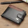 Wallets Short Hasp Men Card Holder Male Purse Spliced Crocodile Pattern High Quality PU Leather Money Clip Wallet For