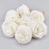 Decorative Flowers Wreaths 20PCS/9cm Large Artificial White Peony Rose Silk Flower Heads For Wedding Decoration DIY Wreath Scrapbooking Craft Fake Flowers 231205