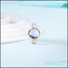 Bedels Groothandel Diy Sieraden Dubbele Haak Bedels 18K Verguld 8Mm Rond Kristal Geboortesteen Drop Levering Sieraden Sieraden Bevindingen Co Dhela