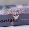Kette Mode Schmetterling Perlen Armbänder Für Frauen Mädchen Nachahmung Jade Böhmischen Kristall Charme Elastische Seil Armband Hand Schmuck R231205