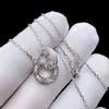 Colliers pendants Nouveau collier Love Collier Bijoux Femmes Femmes Double Anneau Full Full Two Rows of Drill Octogonal Vis Cap Lover Couple Couple