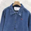 Amis – veste en jean de styliste, manteau en Denim de qualité supérieure, nouveau produit automne/hiver, petit amour brodé, poche latérale, Style Couple