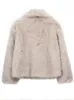 Kvinnors läder faux läder manteau de luxe en fausse fourrure hour femme veste a manches sulf moelleuse et chaude a la mode streetwear hiver 231205