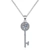 Passed Diamond Test Moissanite 925 Sterling Silver Key Simple Clavicle Chain Pendant Necklace Women Fashion Cute Jewelry 05-1ct239V