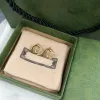 Luxury Diamond Stud örhängen g smycken lyx varumärke kvinnors guld- och silverörhängen gåva engagemang