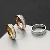 Cluster Rings Hippie Titanium Rapper for Men Women mode out Zirconia Gold Plated/Rose Color Valentines Day Gift KBR123