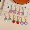Boucles d'oreilles pendantes mignonnes pour femmes et filles, fleur de fraise, papillon, Sushi, étoile de mer, personnalité, pendentif de dessin animé, bijoux à crochet