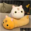 Fyllda plyschdjur 25100 cm Little Kitten Toy Tra Soft Cat Plushie Gray Orange White Comforting Kids Gift LJ201126 Drop Delivery Toy Dhdlx