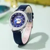 Armbanduhren Damenuhr Wandering Earth Glowing Night Starry Sky Fashion Damenuhr Diamanten Wasserdicht Damen Quarz Relogio