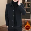 Herren Wollmischungen Koreanischer Winter Wolljacke Männer Plüsch und Warm Kurzer Trenchcoat Plaid Casual Business Streetwear Mantel Soziale Kleidung 231205