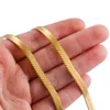 Kragen Kolye PVD 18k Gold gefüllt Edelstahl Herringbone Halsband geschichtete Halskette flache Schlangenkette für Frauen Schmuck